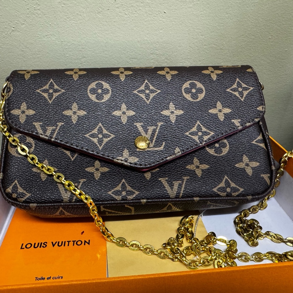 Inspired Crossbody Bag with Monogram Pattern